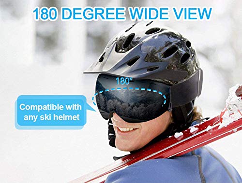 Hidewalker Gafas de Esquí Máscara Esqui Snowboard Nieve Espejo Anti Niebla Protección UV Gafas de Ventisca para Hombres Mujeres y jóvenes (Rojo-1 VLT 18.6%)