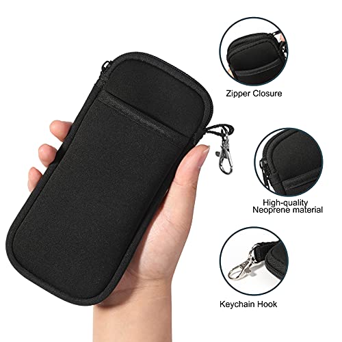 Hifot Funda para Gafas 2 Piezas, Neopreno Doble Suave Estuches de Gafas con Cremallera para Gafas de Sol, Lápices, Teléfono móvil, Clave, Joyas