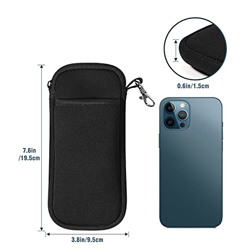 Hifot Funda para Gafas 2 Piezas, Neopreno Doble Suave Estuches de Gafas con Cremallera para Gafas de Sol, Lápices, Teléfono móvil, Clave, Joyas