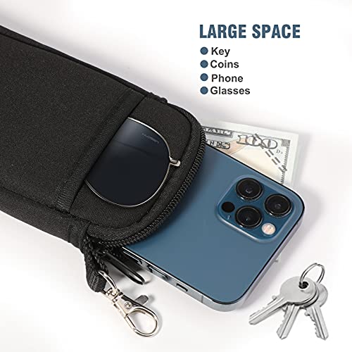 Hifot Funda para Gafas 2 Piezas, Neopreno Doble Suave Estuches de Gafas con Cremallera para Gafas de Sol, Lápices, Teléfono móvil, Clave, Joyas