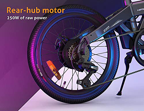 HIMO Z20 Bicicleta eléctrica Plegable para Adultos, Bici eléctrica de montaña de 20" para desplazamientos Diarios, batería 10 Ah, Engranajes de transmisión de 6 velocidades