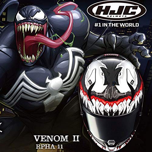 HJC RPHA11 Venom II Casco de Moto, Hombre, Negro/Rojo, X-Small