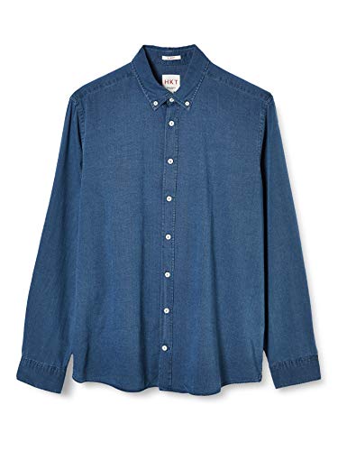 HKT by Hackett Hkt Indigo Texture Camisa, Azul (000denim 000), 44 (Talla del Fabricante: X-Large) para Hombre