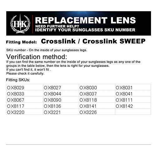 HKUCO Gris Patas de Goma de Repuesto Transparente Marco Negro Oakley Crosslink Sweep/Switch Glasses Frame
