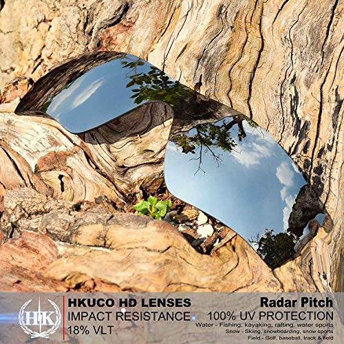 HKUCO Lentes de repuesto para Oakley Radar Pitch Negro/Titanio Gafas de sol