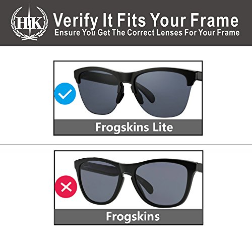 HKUCO Mens Replacement Lenses For Oakley Frogskins Lite Sunglasses Black Polarized