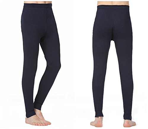 HMILYDYK Paquete de 2 pantalones de ropa interior térmica para hombre, de algodón suave, capa base ligera, pantalones inferiores, talla L-XXXL