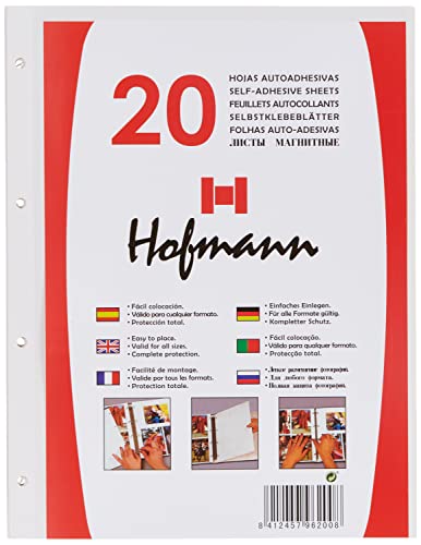 Hofmann, Hojas Autoadhesivas, Paquete de 20, Blanco