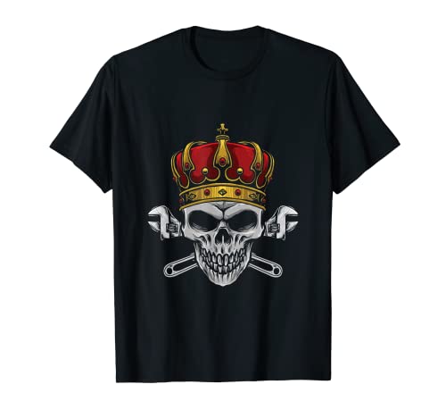 Hombre Mecánico de automóviles Cráneo Llave inglesa Taller Regalo Camiseta