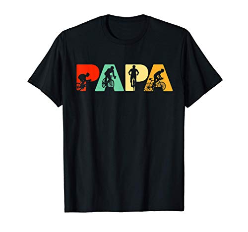 Hombre Papá Ciclista, Regalo de Padre Ciclista Retro Papá Camiseta