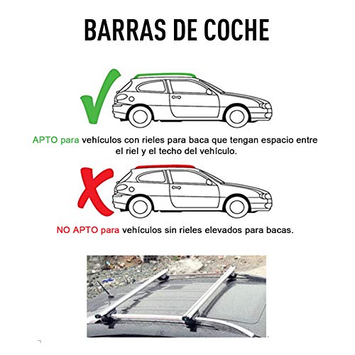 HOMCOM Barras de Techo Universales para Vehículos Bacas Portaequipajes Coche Automóvil con 135 cm Rieles de Aluminio y Cerradura Carga 50 kg Plata