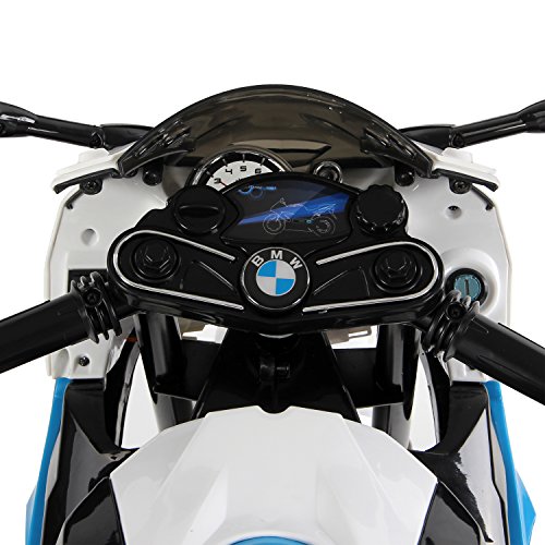 HOMCOM Moto Eléctrica para Niños de +3 Años 12V Licenciado BMW con Faros Bocina 2 Ruedas de Equilibrio Velocidad Máx. de 5 km/h 110x47x69 cm Azul