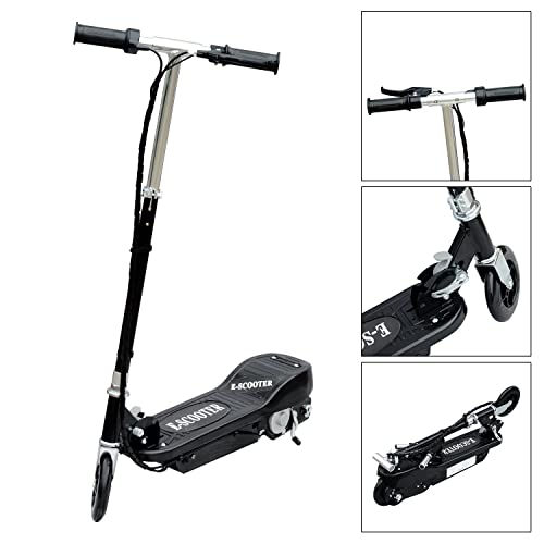 HOMCOM Patinete Eléctrico Plegable para Niños y Adolescentes de +7 Años Scooter Eléctrico con Manillar Ajustable en Altura y Frenos Carga Máx. 50 kg 78x37x91-99 cm Negro