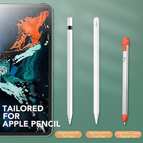 Hommie Puntas para Apple Pencil, [Pack de 4] Puntas de Lápiz de Apple iPad Pro, Compatible con Apple Pencil 1.ª Generación y 2.ª Generación, Puntas de Silicona con Dos Tapas y Bolsa de Almacenamiento