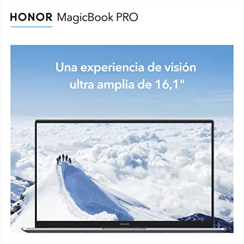 HONOR MagicBook PRO - Portátil de 16.1" FullHD (Ryzen 5-4600H, 16GB RAM, 512GB SSD, AMD graphics, Windows 10) Silver - Teclado QWERTY español