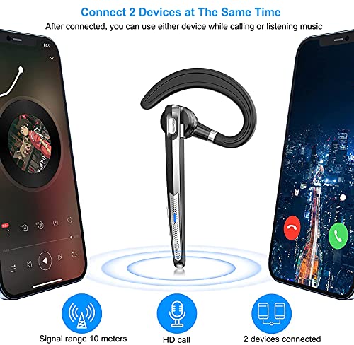 Honshoop Auriculares Bluetooth inalámbricos para teléfono móvil 5.0 con micrófono, auriculares de negocios (actualización HS-B6-PRO)