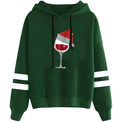 Hoods|Original Sudadera de manga larga con capucha para Dama Jerseis Imprimió Gorro Navideño Copa de Navidad Pull-Over Estilo único Ropa de Mujer Chica Señora Feliz Año Nuevo Invierno Otoño S-XXL