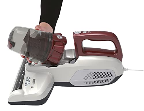 Hoover ULTRAVORTEX MBC500UV Aspirador de Mano, Especial para Colchones y Sofás, Especial Alergias, Antiácaros, Lámpara UV Antibacterias, Cable 5 metros, Depósito 300ml, 3 Modos de Limpieza, 500W