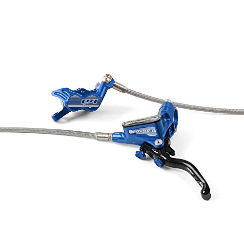 Hope Tech 3 E4 Front - No Rotor - Braided Rear - Right Blue