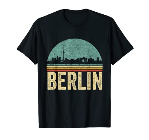 Horizonte de la ciudad capital alemana de Berlín retro Camiseta