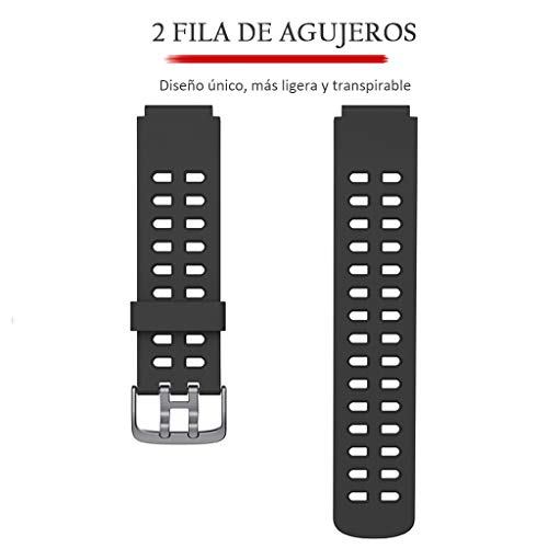 HOTSO Correas Repuesto para ID205L, Durable y Suave Silicona Banda Correa de Reemplazo (23mmm) Compatible con Pulsera Reloj Inteligente ID205, ID205L, ID205S Universal (Negro)