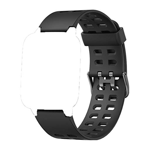 HOTSO Correas Repuesto para ID205L, Durable y Suave Silicona Banda Correa de Reemplazo (23mmm) Compatible con Pulsera Reloj Inteligente ID205, ID205L, ID205S Universal (Negro)