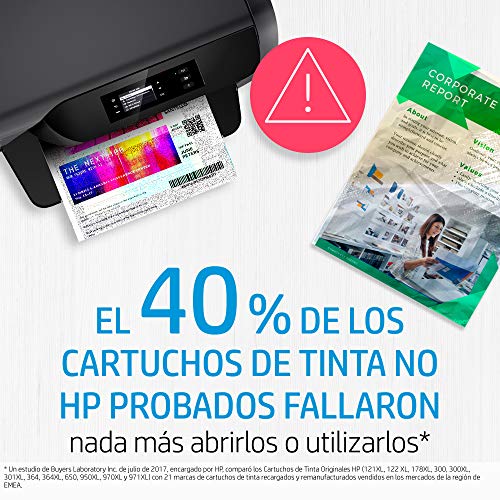 HP 932-933 6ZC71AE, Pack de 4, Cartuchos de Tinta Originales Negro, Cian, Magenta y Amarillo, compatible con impresoras de inyección de tinta HP Officejet 6100, 6600, 6700, 7110, 7130, 7140 y 7510