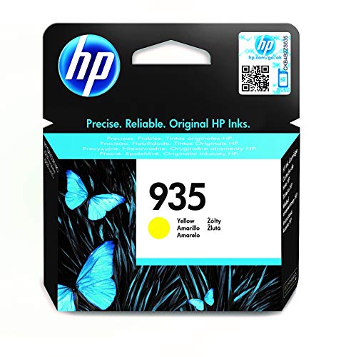 HP 935 C2P22AE, Amarillo, Cartucho Original de Tinta, Compatible con impresoras de inyección de tinta HP OfficeJet 6820; HP OfficeJet Pro 6230, 6830