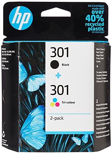 HP N9J72AE 301 Original Ink Cartridges, Black and Tri-Colour, Multipack