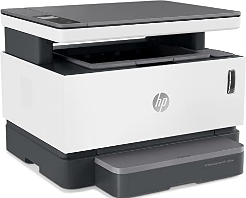 HP Neverstop Laser 1202nw 5HG93A, Impresora A4 Multifunción Monocromo Con Depósito de Tóner, Imprime, Escanea y Copia, Wi-Fi, Fast Ethernet, Puerto USB 2.0, HP Smart App, Panel de Control LED, Blanca