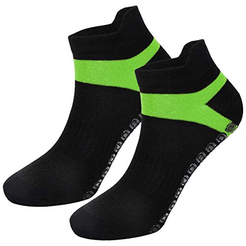 HQdeal 4 Pares Calcetines Deportivos para Mujer, Calcetines Antideslizantes para Hombre Mujer, Algodón Transpirable Calcetines para Pilates Yoga Fitness Gimnasia Ballet, EU35-42