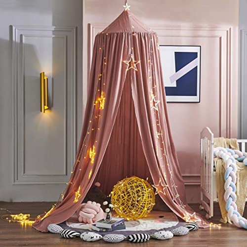 HTRNDDFF Mosquitera de bebé para Cuna para niñas, mosquitera de Princesa, Ropa de Cama con cúpula Colgante, Cama de bebé, toldo, Tienda, Cortina, decoración de la habitación, Rosa Claro, Polonia