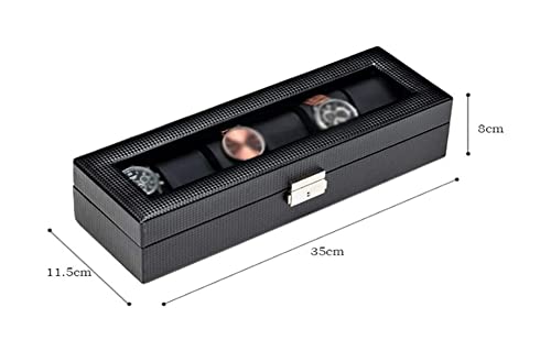 HUANMING Regalos de Almacenamiento Caja De Reloj PU Pantera De Almohada De Cuero Villa De Vidrio Pantalla De Ventana Viaje Caja De Almacenamiento Portátil Nailon Gris