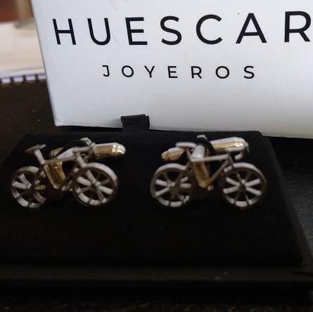 Huescar Joyeros Gemelos Bicicleta en Plata de Ley fabricacion Artesanal