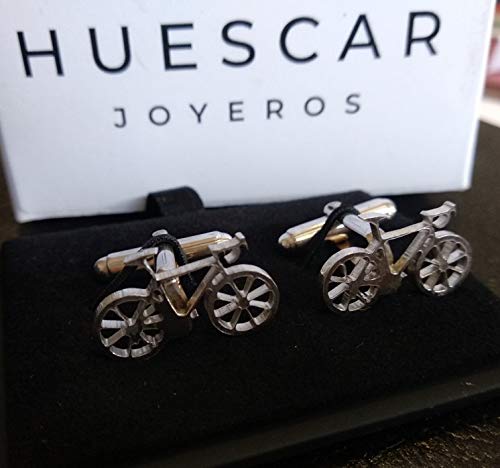 Huescar Joyeros Gemelos Bicicleta en Plata de Ley fabricacion Artesanal