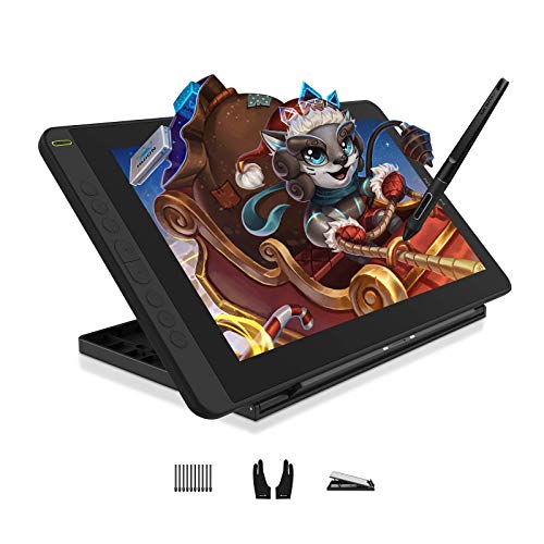 HUION Kamvas 12 Tableta gráfica con pantalla (Cosmo Black), Monitor Gráfico de 11,6 Pulgadas,Soporte Ajustable, 120% sRGB, Compatibilidad con Android, Ideal para Trabajar en Línea y Aprendizaje Remoto