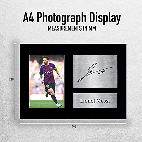 HWC Trading Lionel Messi A4 Sin Marco Regalo De Visualización De Fotos De Impresión De Imagen Impresa Autógrafo Firmado por Barcelona Los Aficionados Al Fútbol