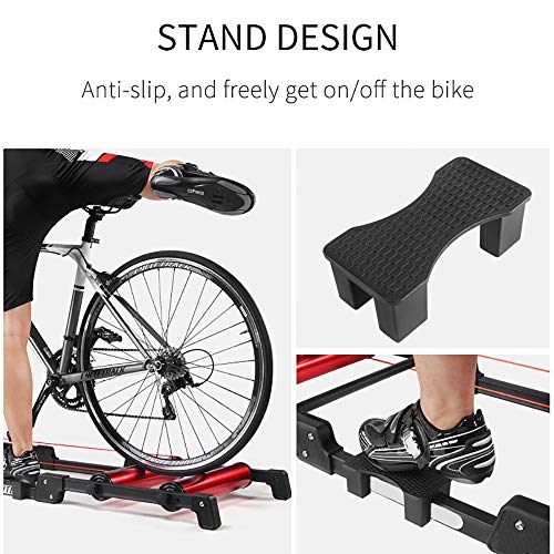 HWHSZ Rodillos De Bicicleta Silenciosos Plataforma De Montar con Rodillo De Bicicleta Plegable Ejercicio Interior Soporte De Entrenador De Bicicleta Entrenamiento De Ciclismo para 24-29 MTB