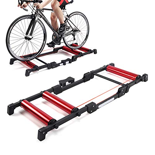 HWHSZ Rodillos De Bicicleta Silenciosos Plataforma De Montar con Rodillo De Bicicleta Plegable Ejercicio Interior Soporte De Entrenador De Bicicleta Entrenamiento De Ciclismo para 24-29 MTB