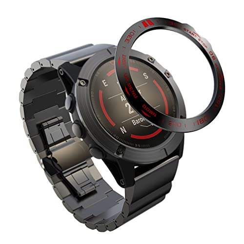 ibasenice Bisel Compatible Garmin Fenix 5X/Fenix 5X Plus Bezel Ring - Reloj Anti Arañazos Carcasa de Reloj Funda Protectora Reloj Elegante Marco Reloj Accesorios