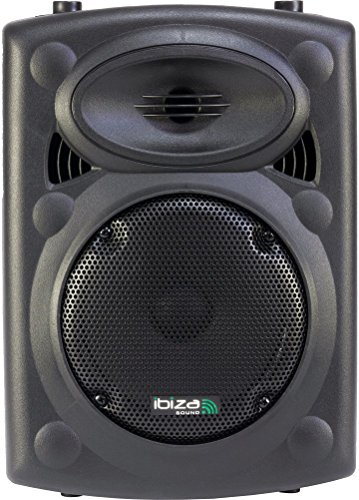 Ibiza Sound PORT8VHF-BT Sistema de sonido portátil y autónomo de 8"/20 cm, Bluetooth, Wireless, potencia maxima 400 W, Negro