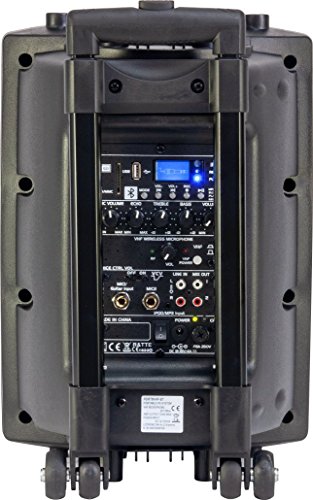 Ibiza Sound PORT8VHF-BT Sistema de sonido portátil y autónomo de 8"/20 cm, Bluetooth, Wireless, potencia maxima 400 W, Negro
