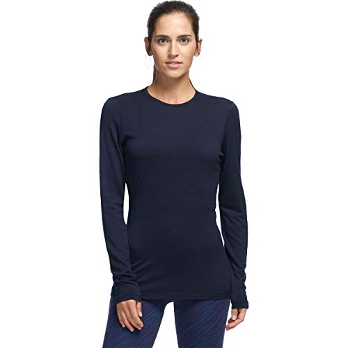 Icebreaker Merino 200 Oasis - Camiseta de Manga Larga para Mujer, Talla Grande, Azul Marino