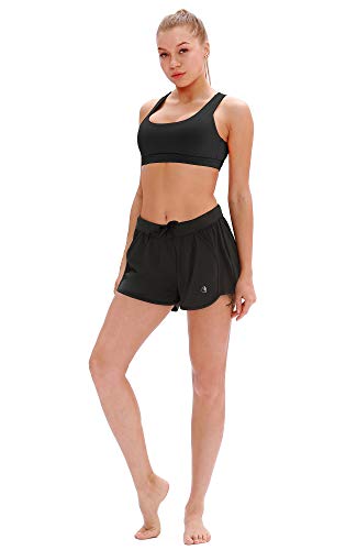 icyzone Sports Bra Yoga Cross Back Straps Design Exercise Fitness Underwear for Women -S-Negro