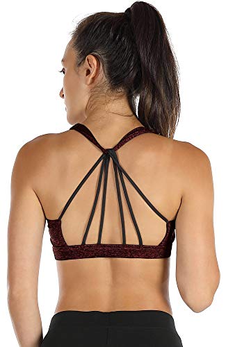 icyzone Sports Bra Yoga Cross Back Straps Design Exercise Fitness Underwear for Women -S-Vino