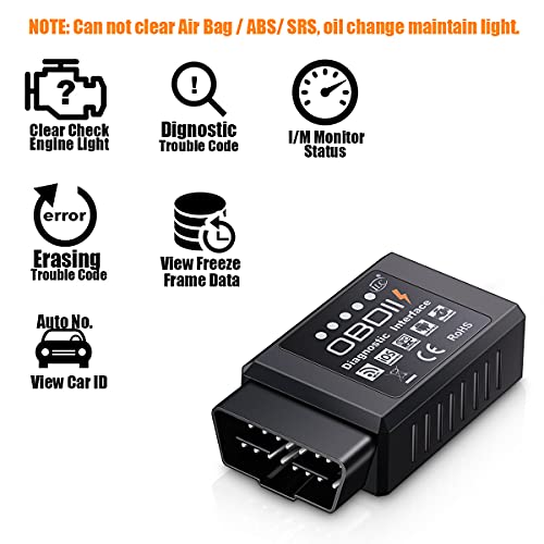 iLC OBD2/EOBD Inalámbrico Coche Código Lector Escanear Herramienta ES OBD2 - Conectado Via WiFi con IOS, Android & Windows - 3000 Código Base de datos - Adecuado por Coche