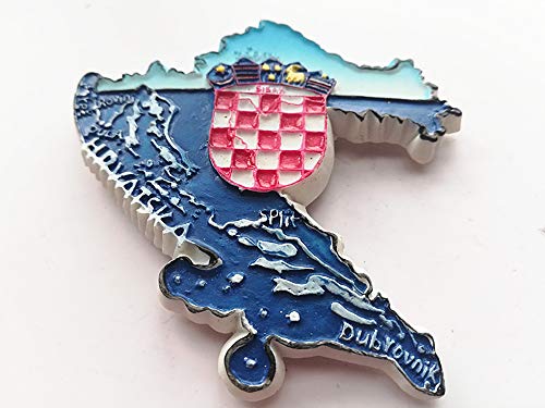 Imán de nevera 3D con diseño de mapa de Croacia, decoración para el hogar y la cocina, imán para nevera de Croacia, regalo de recuerdo