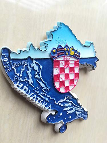 Imán de nevera 3D con diseño de mapa de Croacia, decoración para el hogar y la cocina, imán para nevera de Croacia, regalo de recuerdo