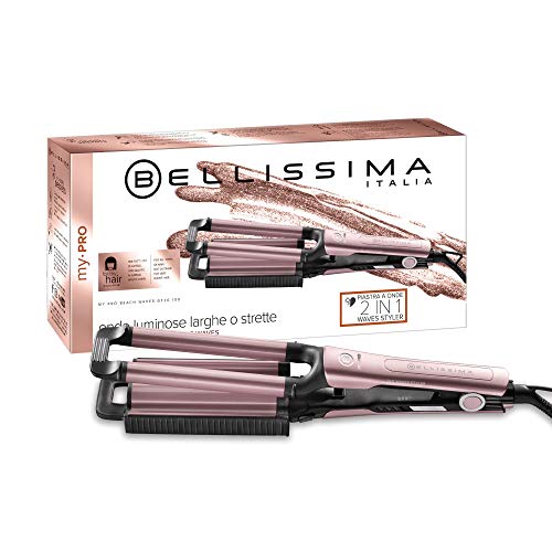 Imetec Bellissima GT20 100 My Pro Beach Waves - Plancha para Hacer Ondas Anchas y Estrechas, 3 Niveles de Temperatura, Placas Revestidas de Cerámica