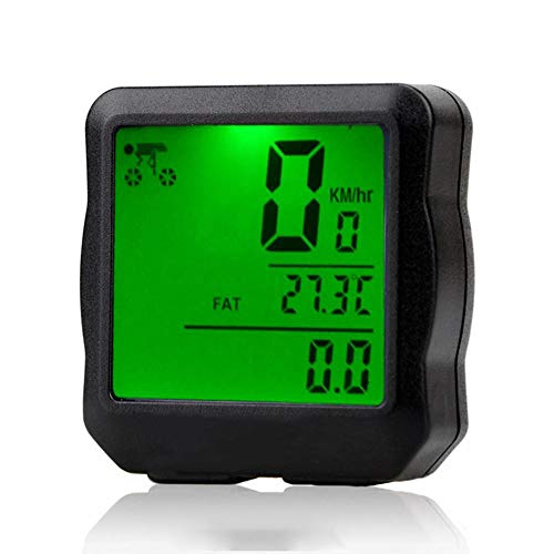 Impermeable luz de Fondo Digital de Bicicletas Ordenador Cuentakilómetros Velocímetro Reloj Cronómetro Bicicleta Accesorios,Green